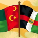 A symbolic representation of diplomatic cooperation between two West African nations, focusing on unity and dialogue.