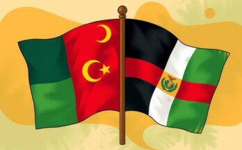 A symbolic representation of diplomatic cooperation between two West African nations, focusing on unity and dialogue.