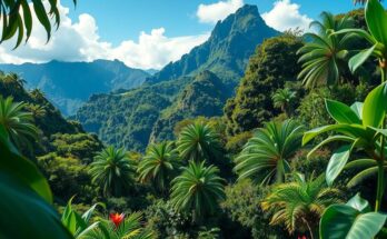 Vibrant Colombian landscape with diverse scenery representing the local film industry and production incentives.