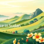 A serene landscape depicting hope for peace in Sudan with vibrant colors and a peaceful atmosphere.