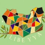 A stylized map of Libya symbolizing national reconciliation, with olive branches and vibrant colors.