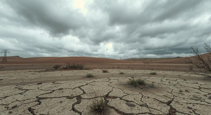 A desolate landscape symbolizing loss of hope, with muted colors and a somber atmosphere, capturing despair.
