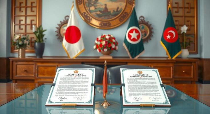 Japan pledges support to Bangladesh with documents and a symbolic handshake in a formal setting