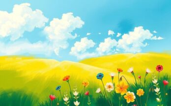A serene landscape showcasing natural beauty with vibrant colors and a peaceful atmosphere.