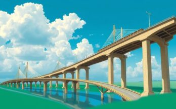 Growth and development in Nigeria's economy, symbolized by roads and infrastructure under blue sky.