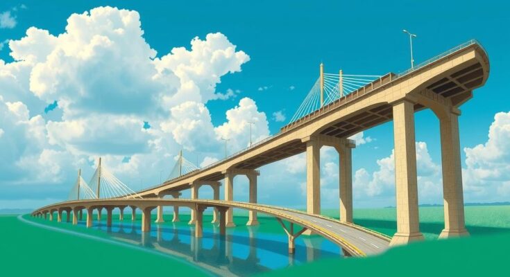 Growth and development in Nigeria's economy, symbolized by roads and infrastructure under blue sky.