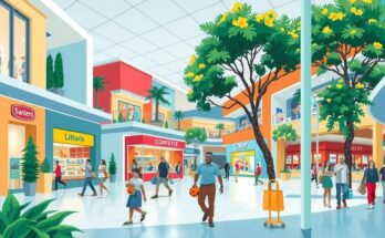 Strategic expansion and growth of shopping centers in Latin America, showcasing vibrant mall environments.