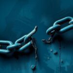 A symbolic representation of opposition to authority, featuring a broken chain against a dark background, signifying freedom.