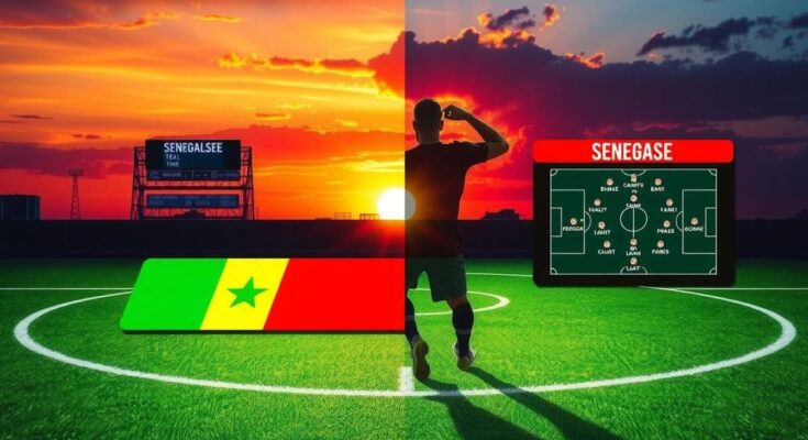 Football match preview between Senegal and England with teams and formations detailed.