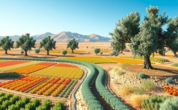 Decision-support framework for semi-arid land management, focusing on sustainable irrigation methods and crop choices.