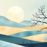 A serene landscape depicting calm diplomatic discussions with symbolic elements of respect and collaboration.