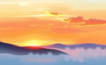 A sunset over a serene landscape symbolizing peace and stability in a diplomatic context.