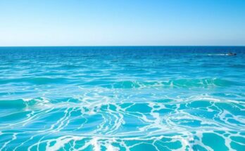 A serene seaside view of a calm ocean under a clear blue sky, reflecting tranquility and hope for a peaceful future.